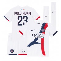 Paris Saint-Germain Randal Kolo Muani #23 Bortadräkt Barn 2024-25 Kortärmad (+ Korta byxor)